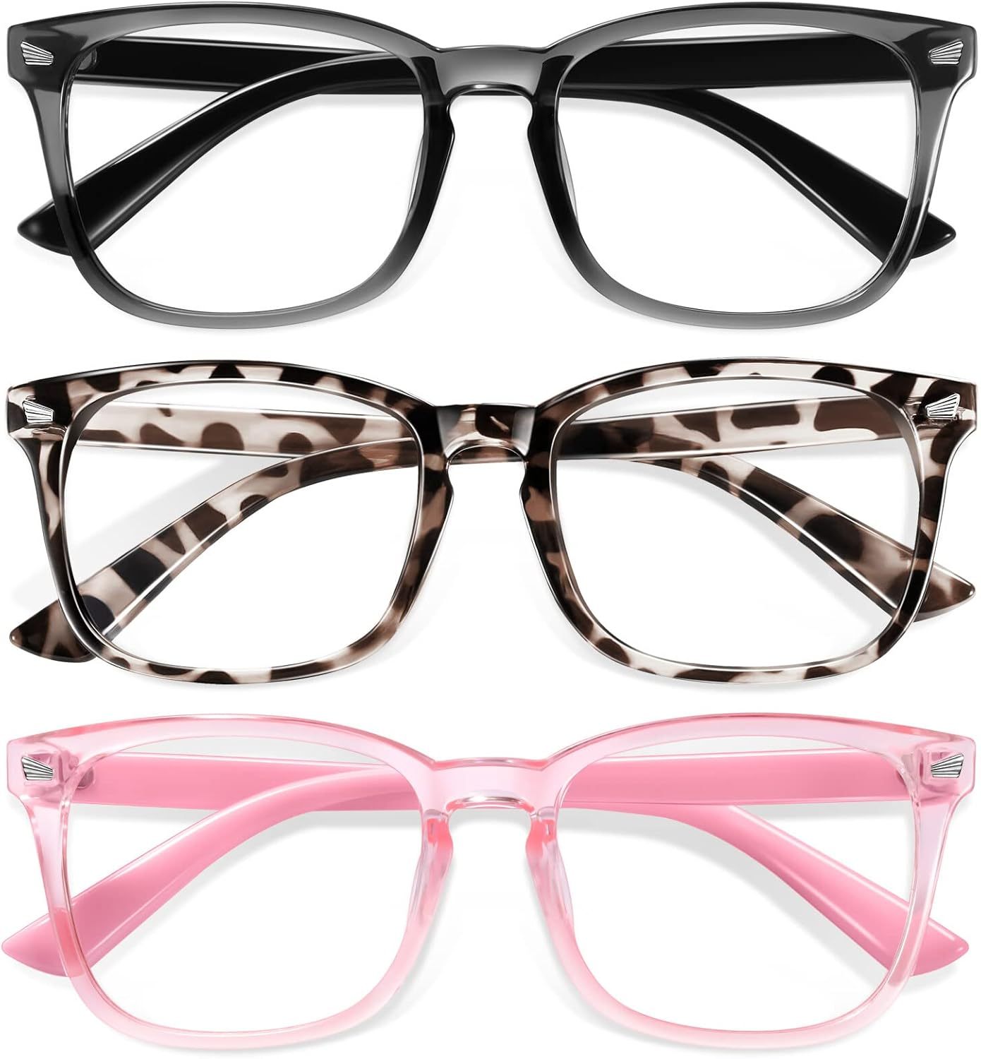 Blue Light Blocking Glasses for Kids 3 Pack Boys Girls Computer Gaming Glasses-image