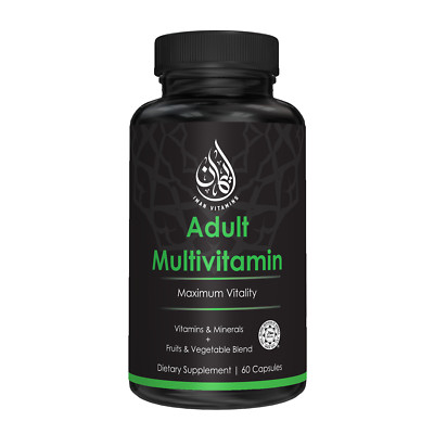 Iman Vitamins Halal Adult Multivitamin, Liquid Capsules, Iron, Zinc, CoQ10, 60