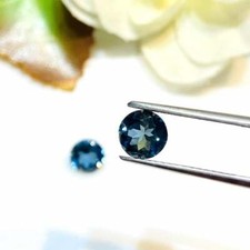 100 10Pc Natural London Blue Topaz 6mm Round Faceted Calibrated Loose Gemstone