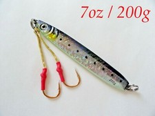 1-10 pcs Knife Jigs 7oz / 200g Black/Sardine Vertical Speed Saltwater Lures 