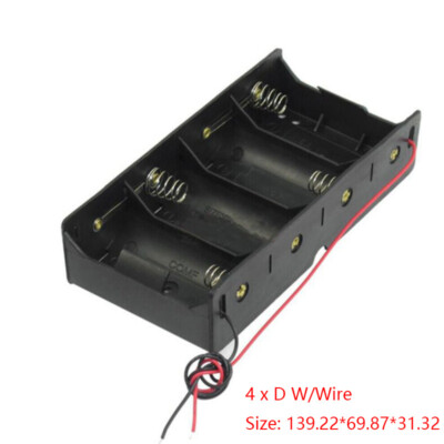 Portabatterie D Cell Con Filo E Interruttore &ndash; 1, 2, 3, 4, 8 Slot, Vari Tipi