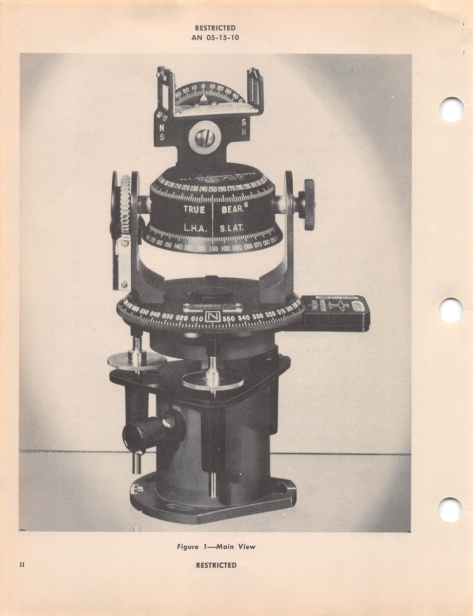 1943 Mark II Astro Compass Instructions World War II Book