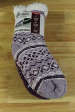 Muk Luks Women's Cabin Socks-2 Pr-Purple-S/M 5-7 -NWT-2900724