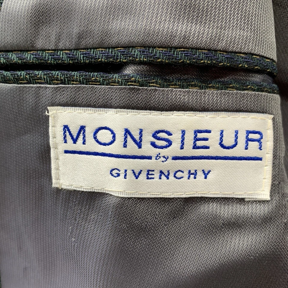 Givenchy Monsieur Jacket Men’s Size 42R Green Geometric Wool Blazer Button Up - Image 2 of 4