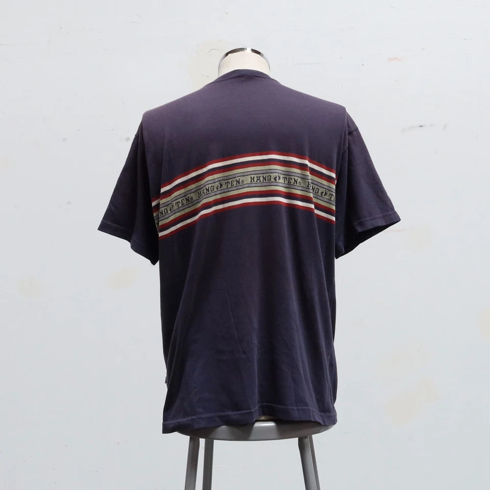 Vintage Hang Ten Stripe Shirt Hawaiian Surf Skate - Image 3 of 4