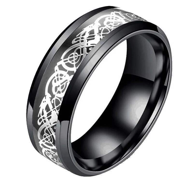 Anillos de Acero Inoxidable de imitación de cuero para hombres