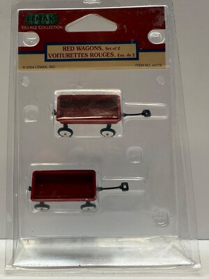 Lemax Village Accessory Red Wagons Set of 2 #44175 New!
