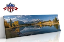 Alpine Equinox Mountain Lake Canvas Print for Home Decor, Wall Decor Poster