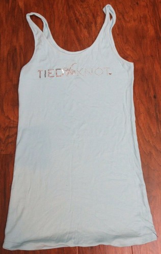 I Do! By Victoria Secret Tied The Knot Wedding Tank Top Blue Medium Honeymoon **