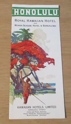 VTG 1934 Honolulu TRAVEL Advertising Brochure~''ROYAL HAWAIIAN HOTEL''~Hawaii~