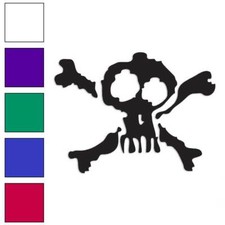 Skull Crossbones Drawing, Vinyl Decal Sticker, Multiple Colors Sizes 1382