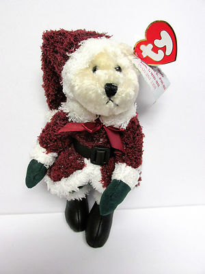 TY Attic Treasures Santabear, poseable PRISTINE Brand New w/Mint Tags RETIRED