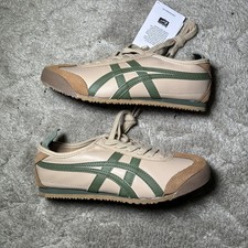 Onitsuka Tiger MEXICO 66 1183C102 250 BEIGE GRASS GREEN SIZE 5.5 GLUE MARKS