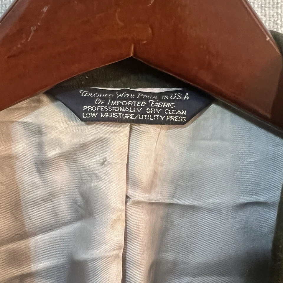 Винтажное шерстяное спортивное пальто Lands' End 46L Tiroler Loden сделано в США оливково-зеленое - Изображение 3 из 4