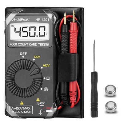 Pocket Size 4000 Count Auto Range Digital Multimeter with Case - AC/DC to 450V