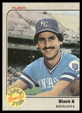 1983 Fleer #644 Black & Blue (Bud Black)