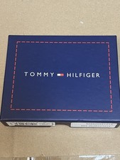 Tommy Hilfiger Men's Premium Leather Double Billfold Passcase Rfid Wallet Navy