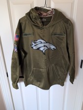 Denver Broncos Salute To Service Men's Green Hoodie, Size Small, Replica