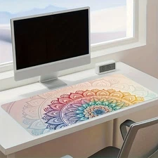 15.7x35.4 inch Extra Large Mandala Desk Mat and Gaming Surface-Non-Slip Extended
