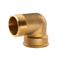 "Messing Gewinde-Fitting 90° Winkel 2\"IG - 2\"AG (Dn 50) - Schwere AusfüHrung"