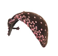 Vintage 1940s Era Brown Sequin Cocktail Fascinator Hat