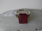 Vintage Sterling Silver 925 & 14K Accents Ruby Statement Ring Size 8.75 | 9.37g