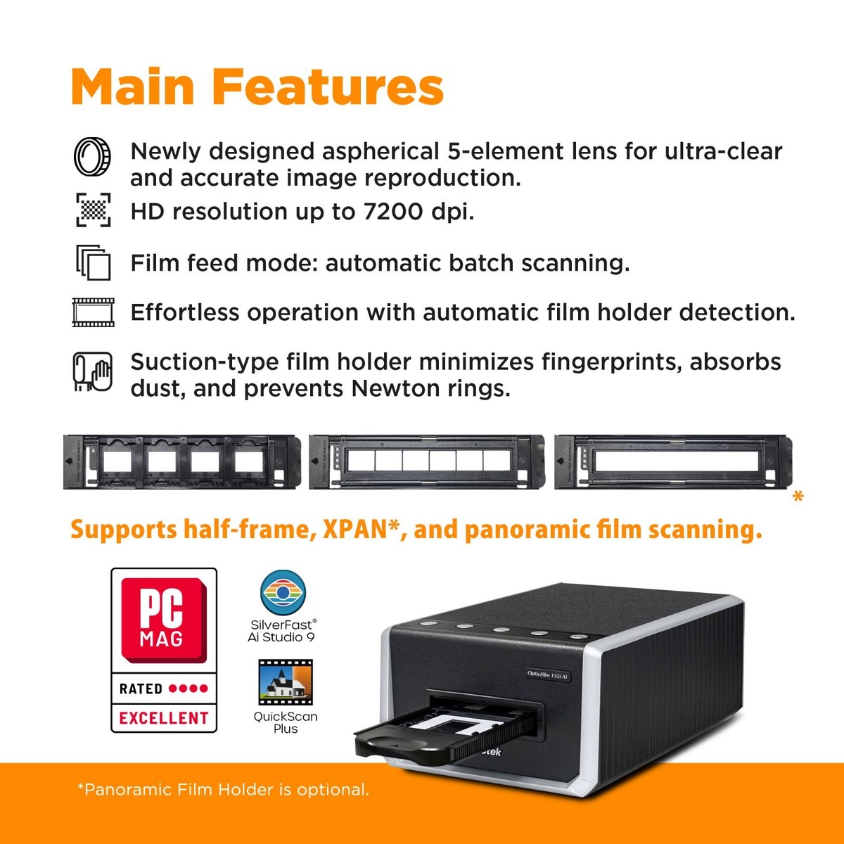 Plustek OpticFilm 135i Ai Film & Slide Scanner, 2025 ver. 5