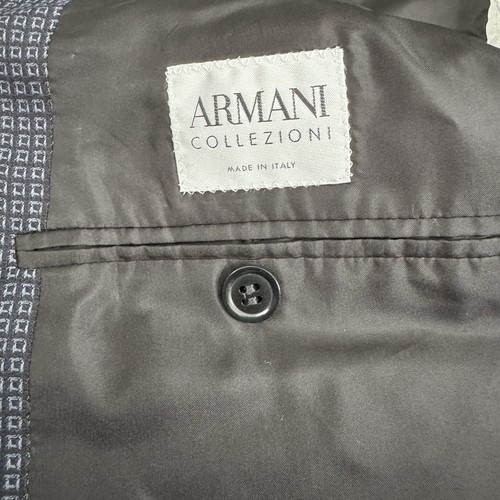 Armani Collezioni Size 42R Navy Blue Sport Coat Suit Jacket 100% Wool Two Button - Picture 5 of 9