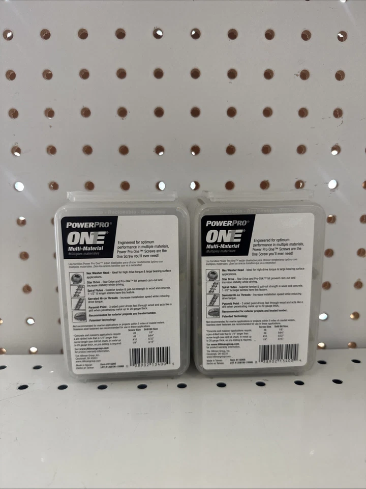 Tornillo multimaterial 2 POWERPRO ONE 1/4 x 2-3/4 hexagonal cabezal de lavadora 1 lb Foto 3 de 3