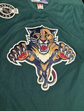 Vintage Florida Panthers Jersey Men’s XL CCM Jersey Green NHL Hockey 2004 Y2K