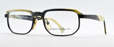 Alain Mikli Eyeglasses 1733 Col 0152 Vintage 90s Rectangle Acetate Metal Black Yellow