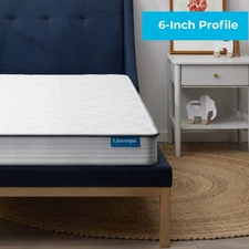 Linenspa Explorer 6" Innerspring Mattress - Twin, White (WMLS06TTGRSP)