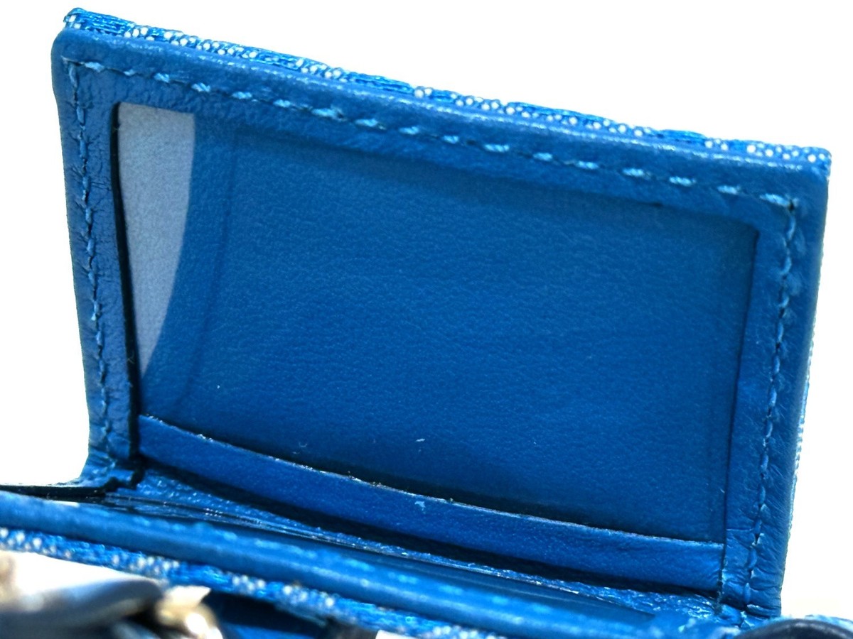 RARE Coach Vtg BLUE Signature C Picture Photo Frame Key Fob Key