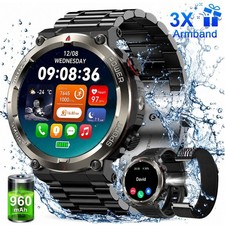 Smartwatch Herren Militär mit Telefonfunktion Blutdruckmesung für android …