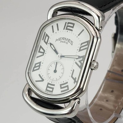 [NEAR MINT] Vintage HERMES Rally RA1.810 Small Seconds White Dial Qz Herrenuhr