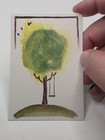 ACEO Art Card Original Hand-Painted Watercolor, Tree with Fall Leaves, Swing  — photo 1