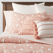 Threshold 12pc King Floral Boho Comforter  Sheets Set in Terracotta Pink