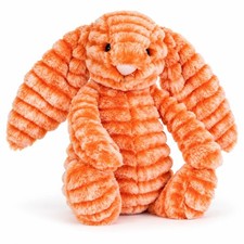 Jellycat Fizzleskip Bunny BAS3ORA Medium orange/wei&szlig; Pl&uuml;schtier Stofftier neu mit Etikett