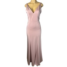 Jenny Yoo Collection Sleeveless Gown V-Neck Maxi Dress Light Pink SZ 6