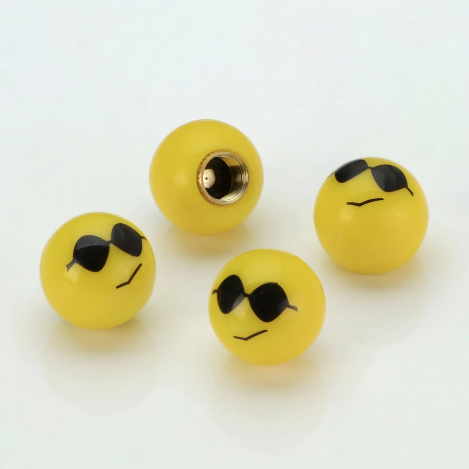 4x Tapas de válvula Cubierta de válvula de neumático Gafas de sol sonrientes para Audi 80 100 A4 A6 Foto 2 de 3