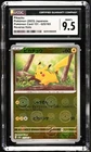 CGC 9.5 Mint+ Pikachu Pokemon 151 JPN Reverse Holo Pokeball 2023 025/165 Card
