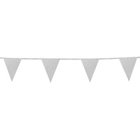 (€0,65/M) Wimpelkette Glitzer Silber 6M 16Cm Wimpelgirlande Silvester Party