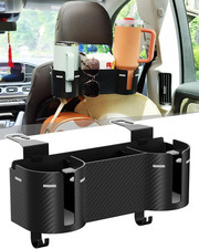 Car Headrest Backseat Cup Holder 3.7" with Organizer, High Capacity 4 in 1 Seat