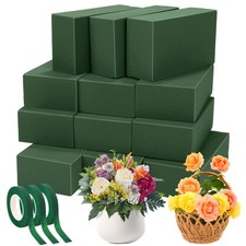 Aneco 12 Pieces Floral Foam Blocks with 3 Rolls Floral Tape 5.5''L x 3.1''W x...