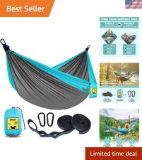 Camping Hammock Double  Single Portable Hammocks with 2 Tree Straps and Atta...