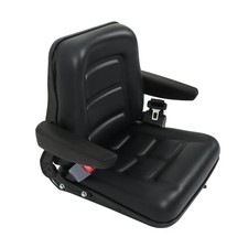 Forklift Seat Universal Adjustable Backrest Tractor Seat Safety Belt Armrest PVC