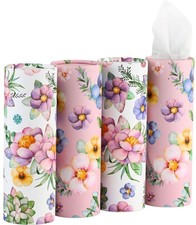 200 Sheets Car Tissues Holder with Facial Tissues 3-ply Travel Tissue Tubes 4...