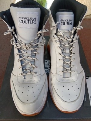 Versace Jeans Couture Men s White Logo Sneakers Shoes US 9 EU 42 W/Box Excellent