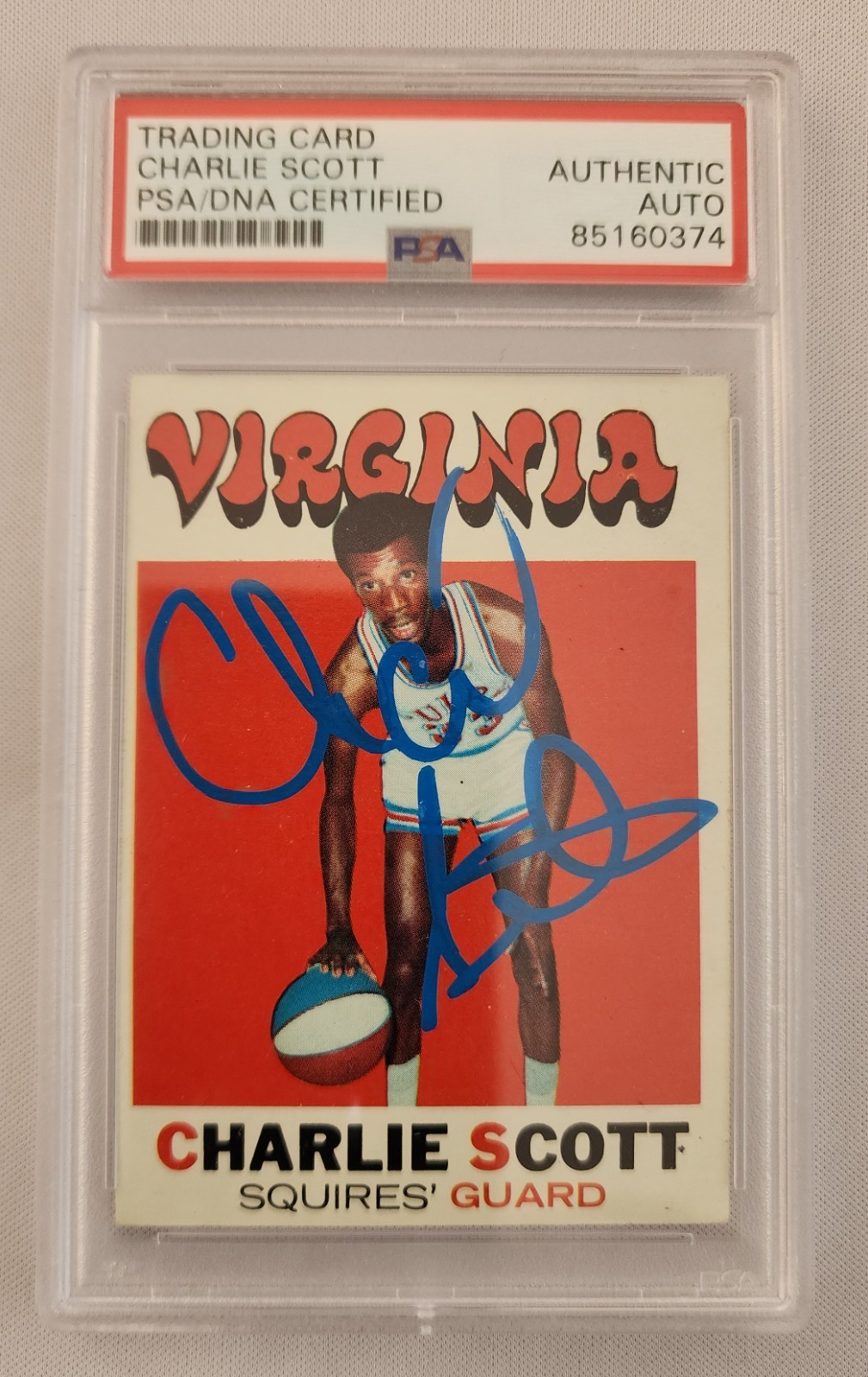Charlie Scott Signed 1971 Topps Basketball Rookie RC Card #190 NBA HOF AUTO PSA
