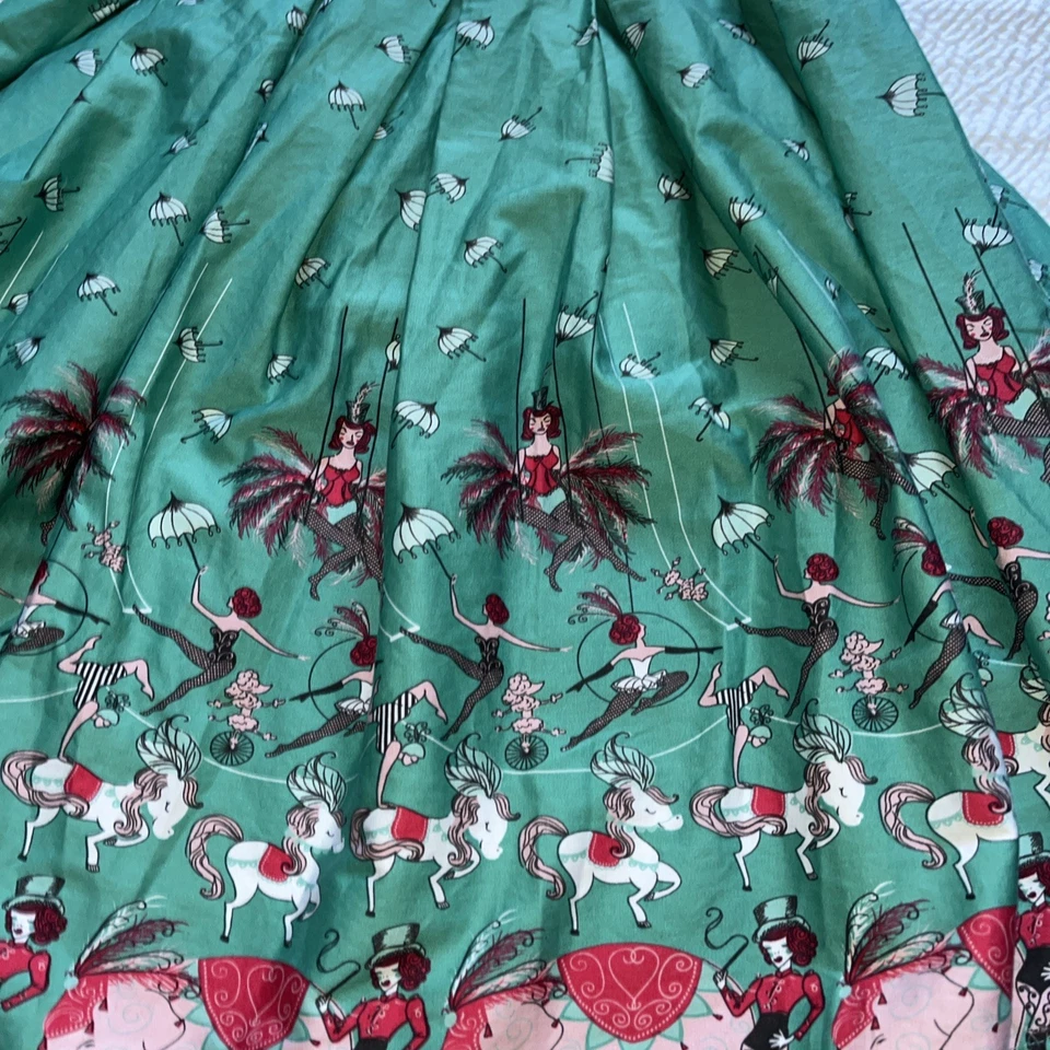 Lindy Bop Retro Casey Verde Circo Columpio Falda Con Pliegues. Mujer talla 6. Foto 2 de 4